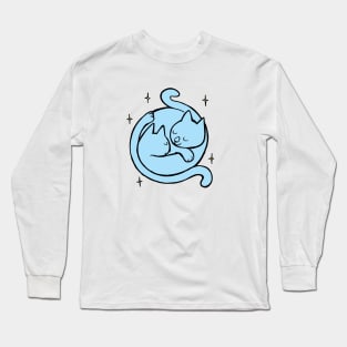 two cats curled up in an embrace Long Sleeve T-Shirt